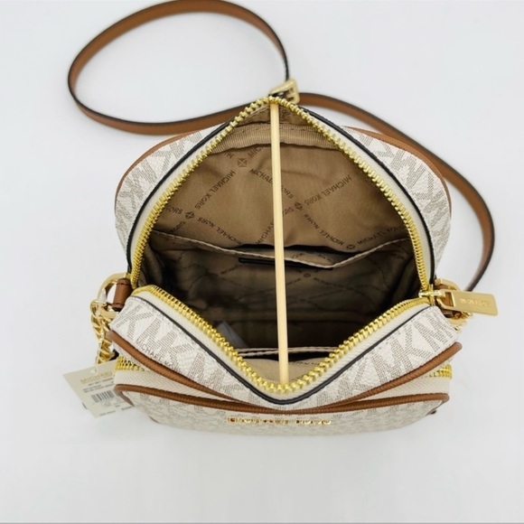 Michael Kors Medium NS Chain XBody Bag Vanilla/Brown - Picture 8 of 12